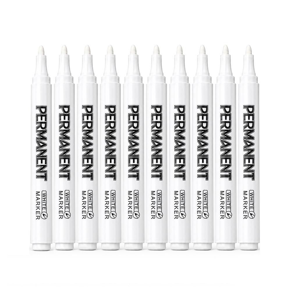2/3/5/8/10/12 Pcs White Permanent Paint Markers Waterproof Fade-Resistant Quick Dry Tire Ceramic Fabric Art Industrial Marking