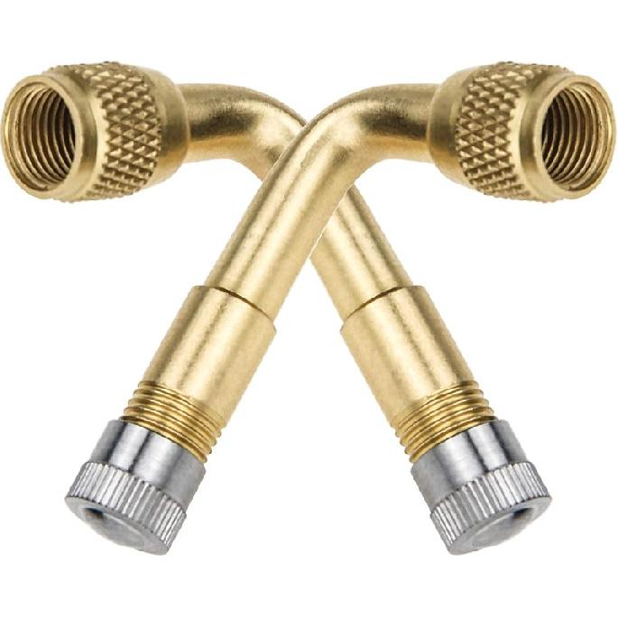 Mellbree 2-Pack Tire Valve Extension, 90 Degree Schrader Tire Valve Stem Extension Brass Adaptor Compatible for Passenger Cars, Stroller, Bicycles,