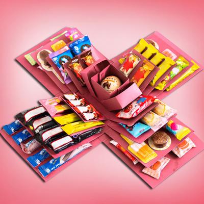Patlama Hediye Kutusu 5 Katlı Atıştırmalık Patlama Kutusu Kendin Yap Scrapbooking Kutusu Yıl Dönümü Doğum Günü Sevgililer Günü Düğün Hediyesi