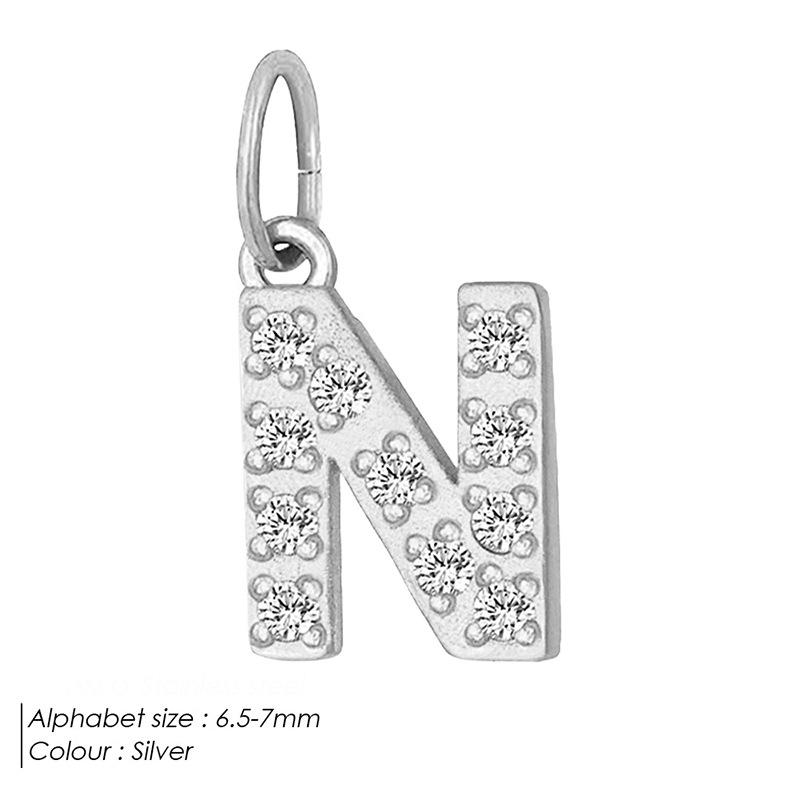 Europäischer & Amerikanischer Vollpavé Diamant Edelstahl Buchstabenanhänger mit DIY Zirkon Halskette & Armband Optionen