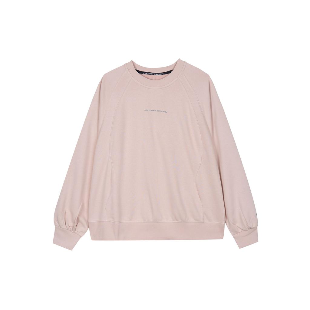 Jordan Dri-Fit Solid Casual Quick-Drying Knit Crew Neck Long Sleeve Sweatshirt Women Tops Particle-Beige Stealth-Gray FN5123-207