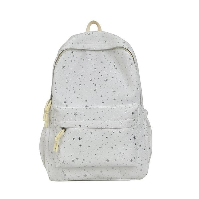 Niche star printed backpack female student face value campus backpack junior high school student high school student schoolbag no pendant белый