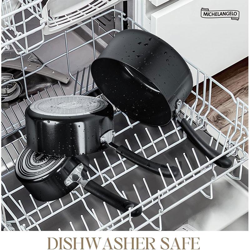 Nonstick 3 Quart Saucepan with Steamer Multipurpose Sauce Pan Small Milk Pasta Cooking Pot with Lid Induction Steam Pot Cookware