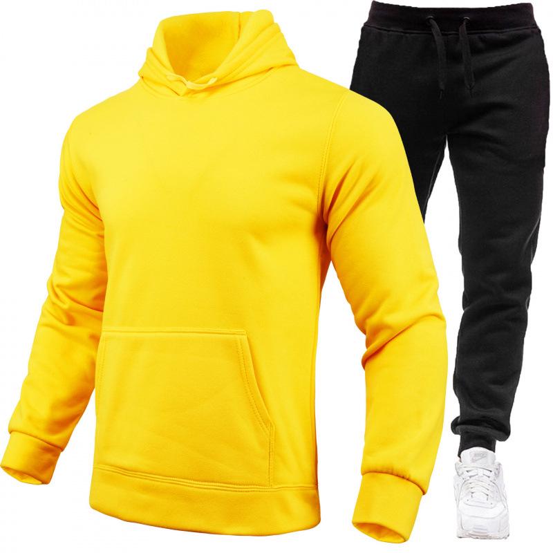 Men's Fashion Fleece Hoodie Sports Set