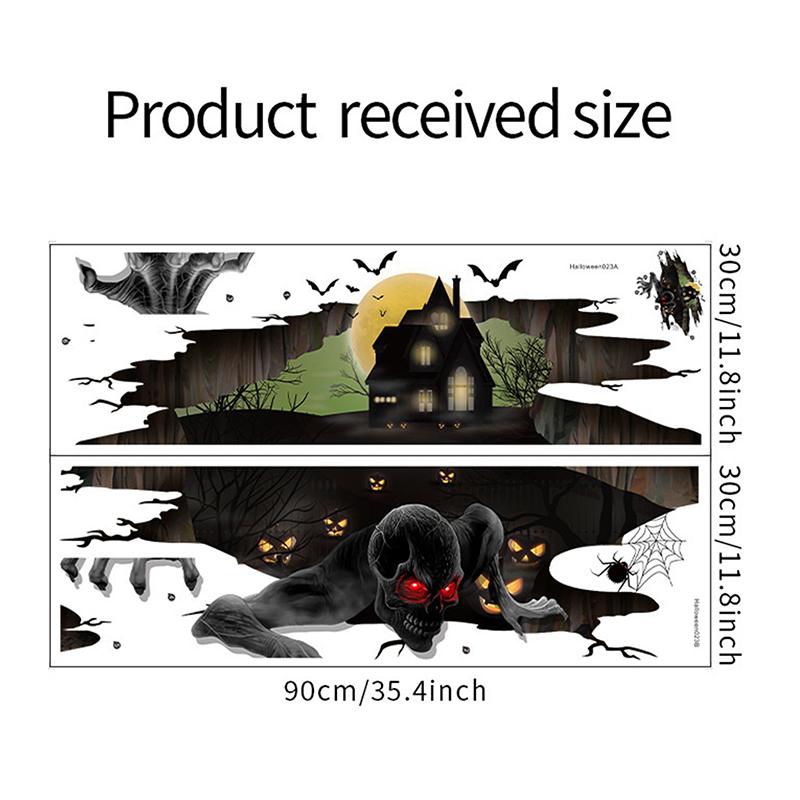 Cadılar Bayramı Çıkartmaları Uçurum Hayaleti Yer Çıkartması Kendinden Yapışkanlı Pvc Su Geçirmez Çıkarılabilir Cadılar Bayramı Parti Dekorasyonu Korku Duvar Çıkartması