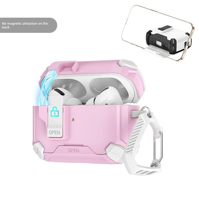 

Case Airpodspro2 Generation Protective Case MagSafe Magnetic Lock Creative Stand Drop-Resistant Noise Reduction Version Switch Airpods3 Generation AirPods3 generation Pink [no magnetic attraction]]
