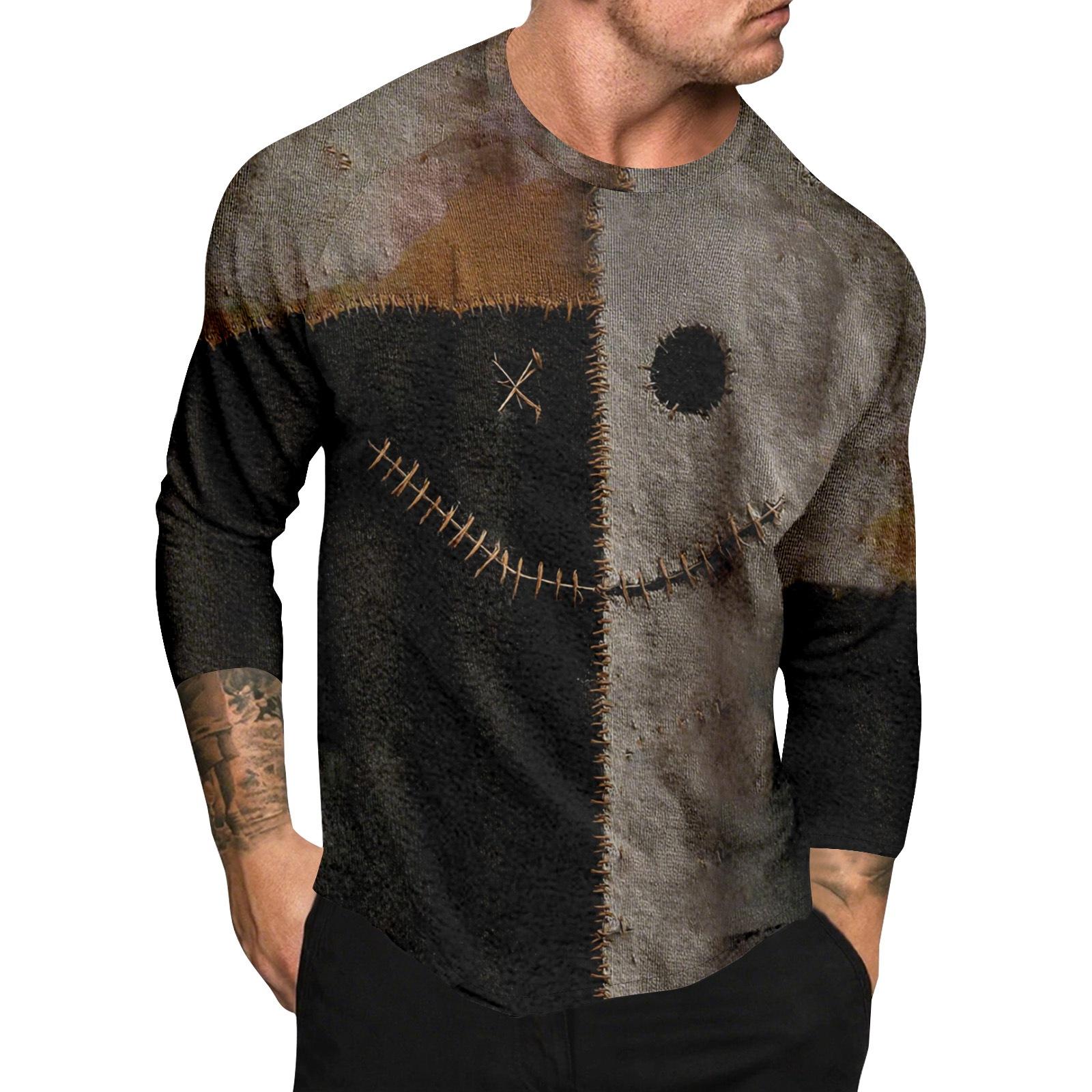 

Мужской топ с длинным рукавом реглан с принтом на Хэллоуин XL