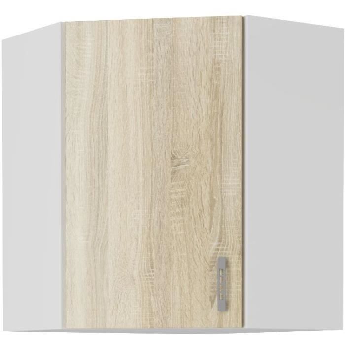 SARA Meuble haut d'angle - Décor chêne sonoma - L59xP59xH71,5 cm