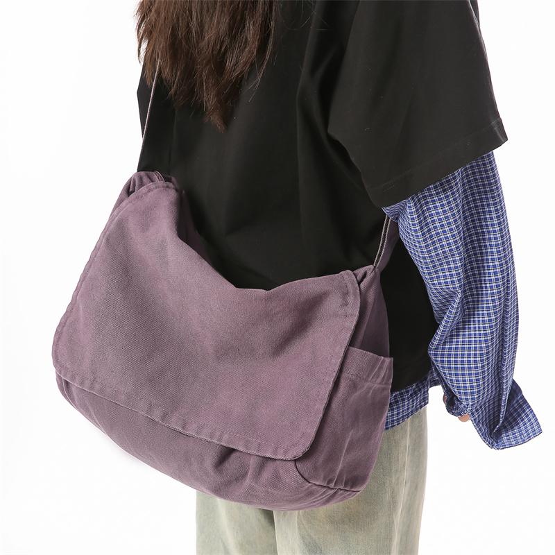 Canvas Bag Unisex Crossbody Bag Student Class Shoulder Messenger Bag