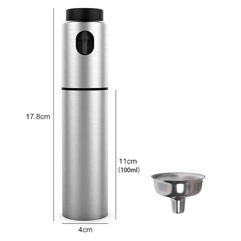 100ML Olive Oil Spray Bottle for Cooking Stainless Steel Refillable Oil Spray Bottle Vinegar Bottle Kitchen Olive Oil Jar