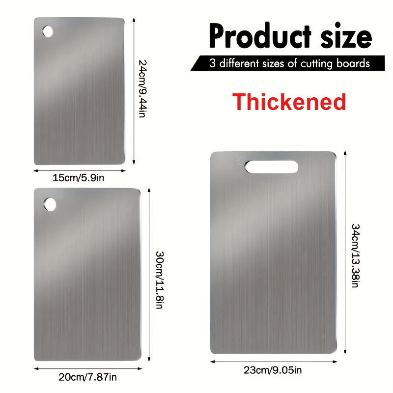 

3-PC Thick Stainless Steel Cutting Boards | Heavy Duty Dishwasher Safe & Rustproof - Non-Slip for Meat Meal Prep & Commercial