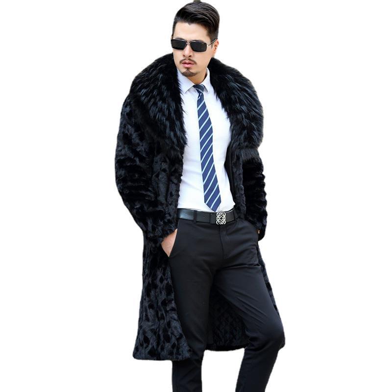 Imitation Fur Coat Autumn and Winter New Special Mink Coat Men's Mink Leather Whole Mink Long Fur Coat