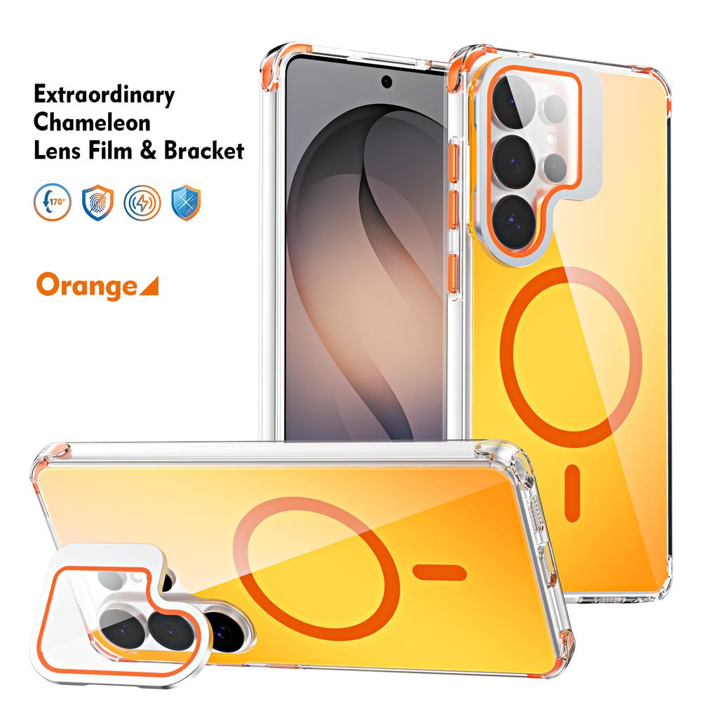 Applicable To Samsung S26Ultra Four-corner Anti-drop Chameleon Magnetic Mobile Phone Case S25Ultra Bracket A57 Set