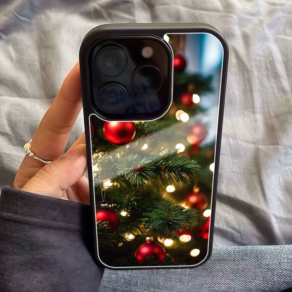 Christmas Tree Pattern Fashion Ins Phone Case For IPhone17 16 15 14 13 12 11 Pro Max Glossy HD Hard PC Cover