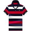 TrendHub Striped Polo Shirt Men Short Sleeve Business Casual Polo Shirt Gent Slim Fit Cotton Breathable Fashion Polo
