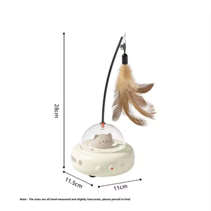 Smart Interactive Cat Toy USB Rechargeable Rotating Feather Automatic Fun Play for Indoor Kittens And Cats Training