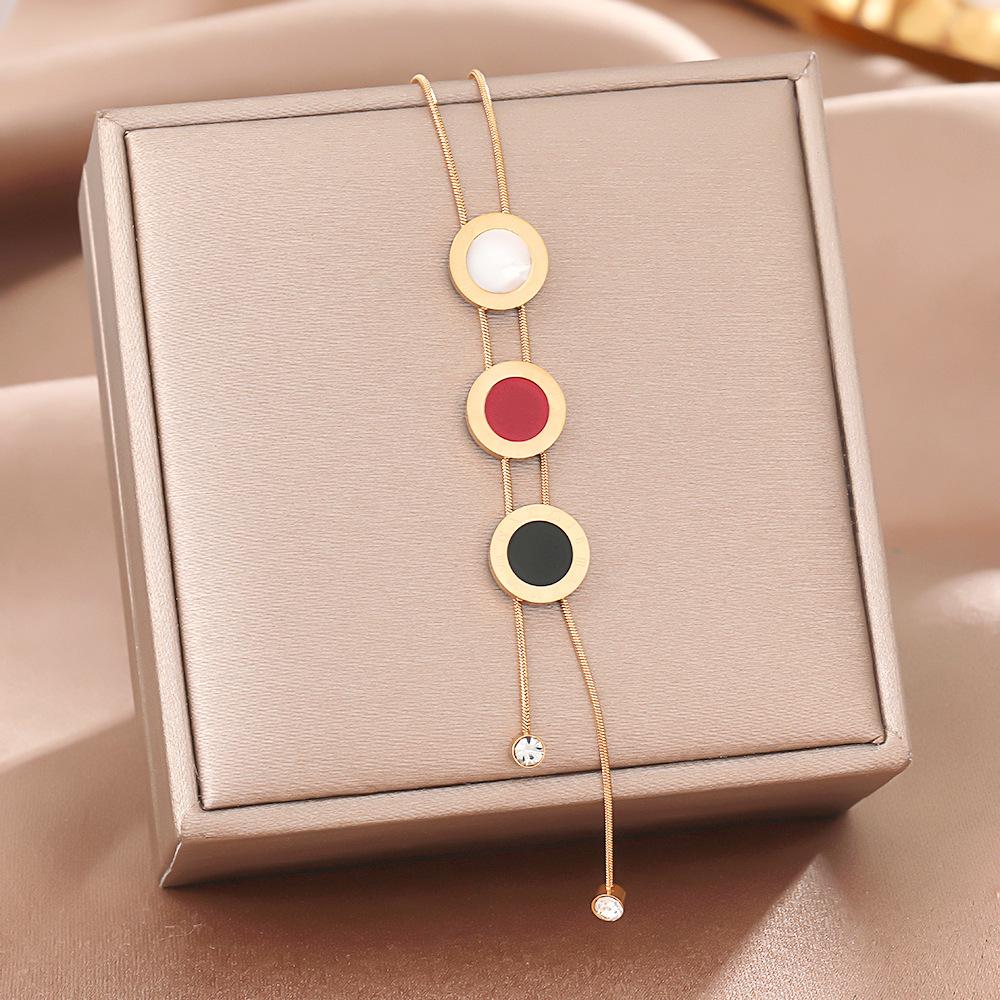 Japan and South Korea Simple Popular Wind Titanium Steel Necklace Female Niche Exquisite Internet Celebrity Zircon Clavicle Chain High-end Jewelry