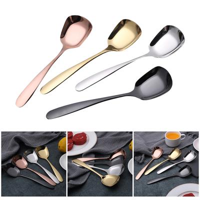 Set aus 2 modernen quadratköpfigen Edelstahl-Löffeln Perfekt für alltägliche Mahlzeiten und besondere Anlässe Leicht zu reinigen