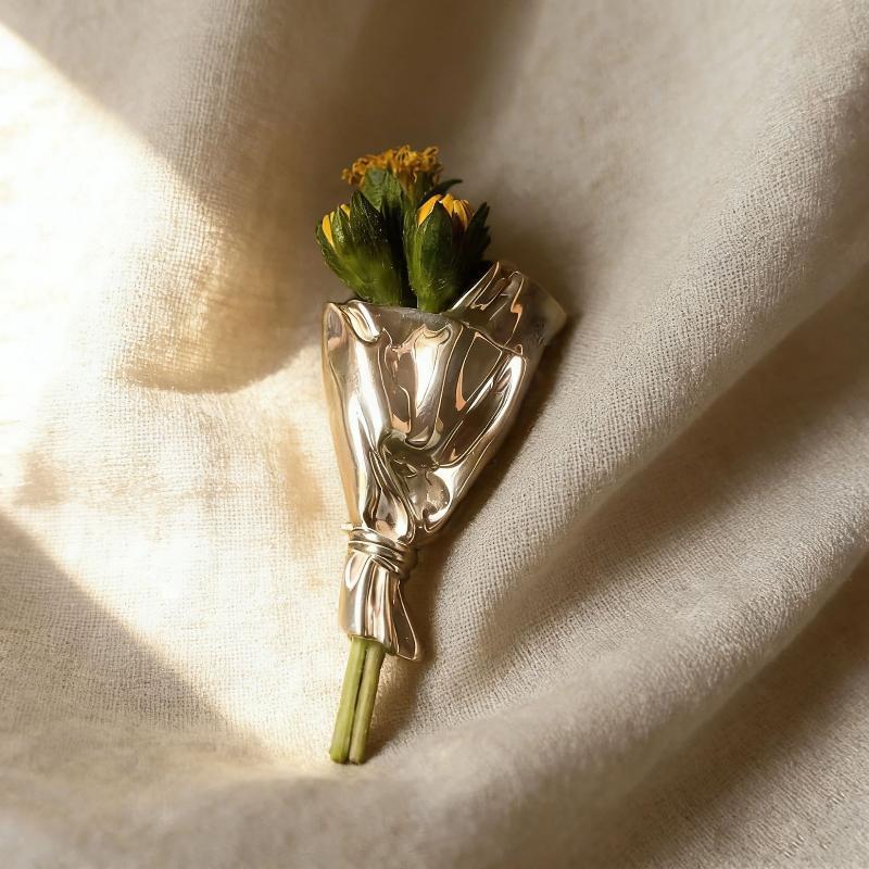 Mini Brož Držák Květin Nositelné Sponka na Kytici Květin Romantický Květinový Špendlík Diy Elegantní Dekorativní Na Kabát Svetr Šálu Jako Dárek