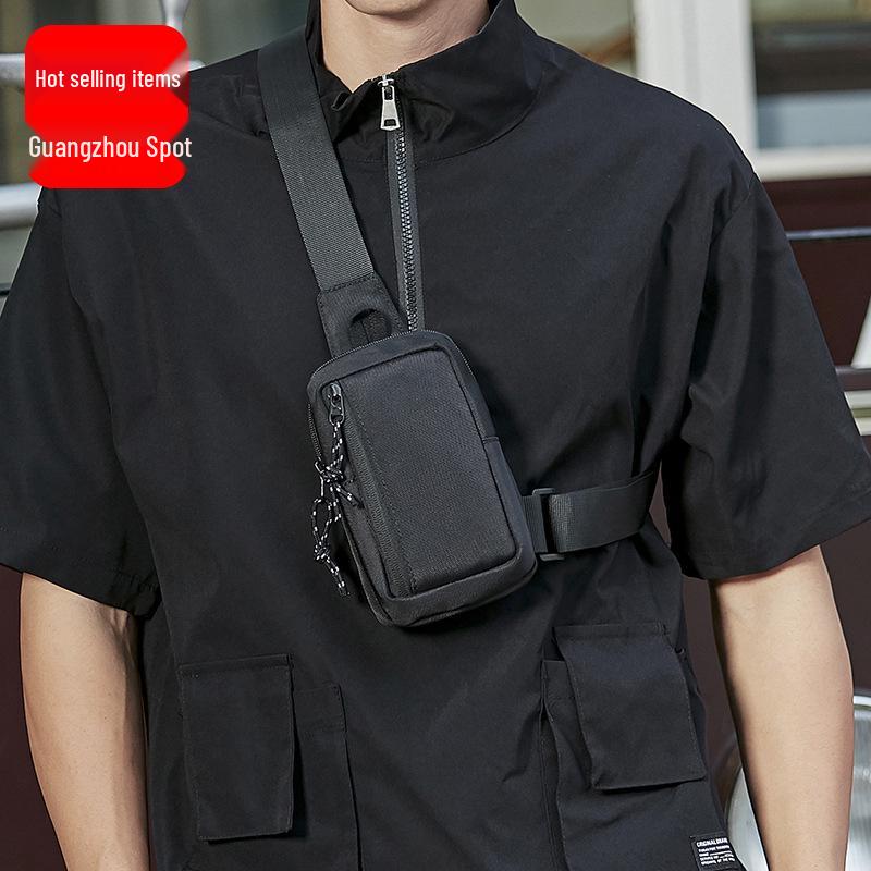 Men's Japanese Street Style Crossbody Chest Bag - Sporty & Trendy Sling Waist Bag