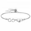 Minimalist Heart Shape Pull-Through Adjustable Letter Bracelet Women Titanium Steel Hypoallergenic Jewelry