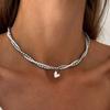 Y2k Necklace Adjustable Heart Pendant Necklace Collarbone Chain Fashionable Light Luxury Jewelry For Daily Wear Evening Events