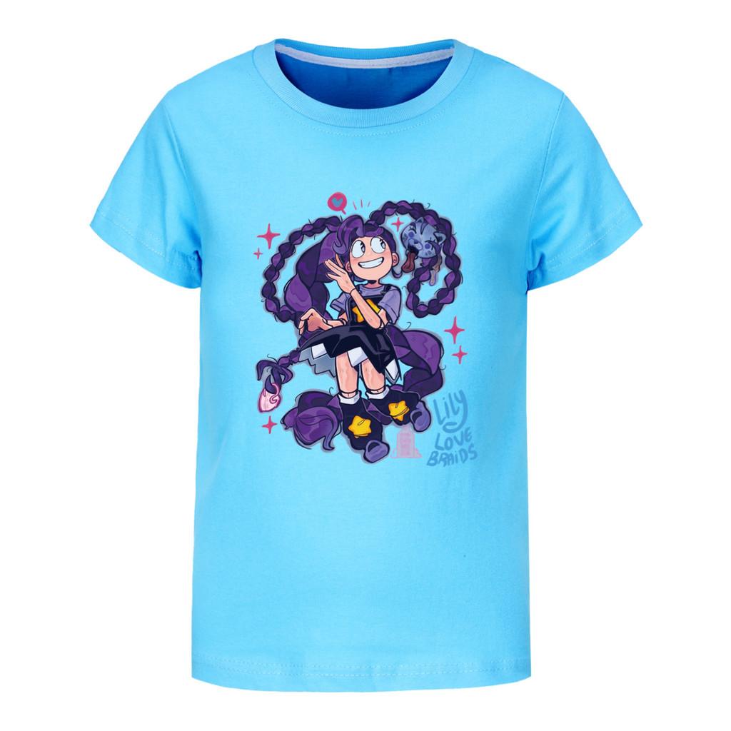 5625 Girls Lily Lovebraids Print Short Sleeves T-Shirt Top
