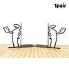 1Pair New Desktop Book Stand Cute Line Villain Black Creative Desktop Decoration Iron Book Stand