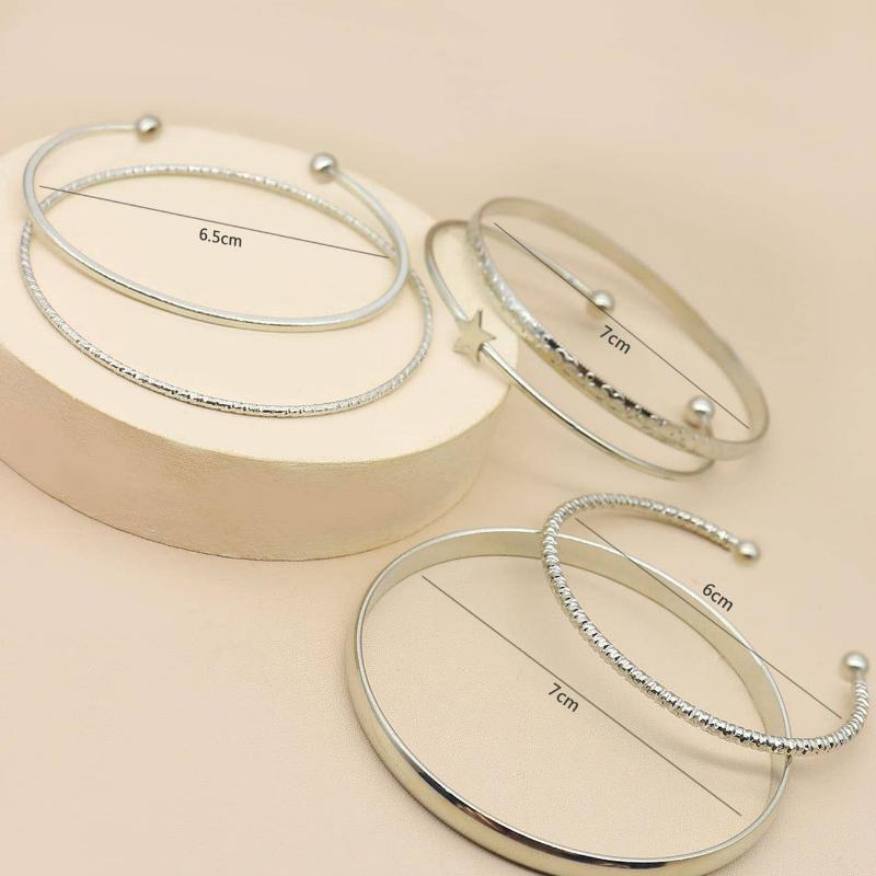 6pcs 10PCS Minimalist Five-Pointed Star Bracelet Set