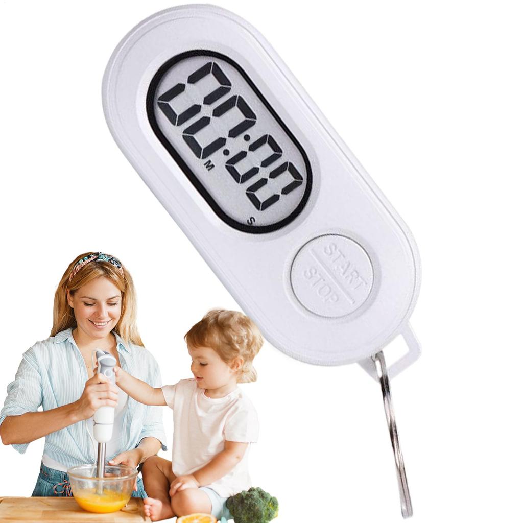 Portable Electronic Clock Keychain Stop Watch Ports Small Stop Timer Keychain LCD Screen Digital Countdown Clock For Sports