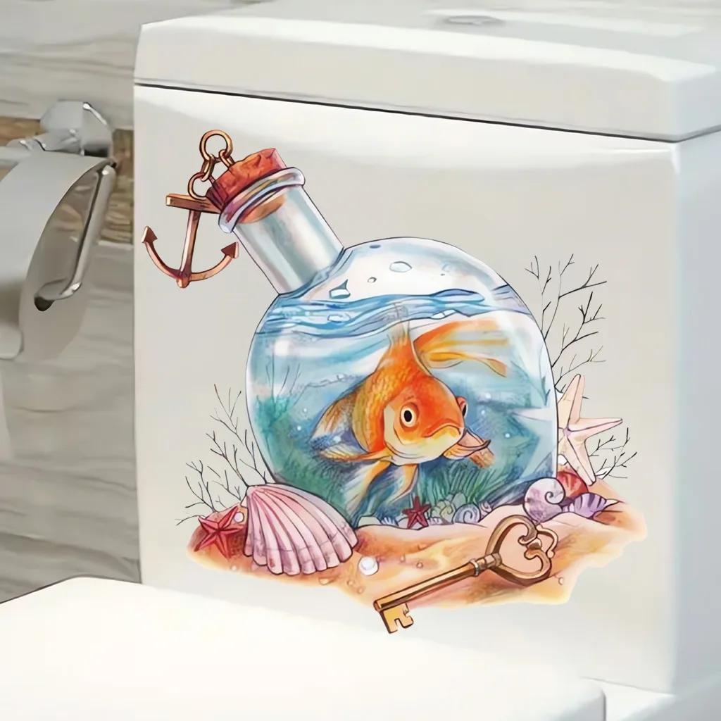 

Underwater World Wall Sticker Bathroom Toilet Decor Living Room Cabinet Home Decoration Decals Beautify Self Adhesive Mural 30x30cm