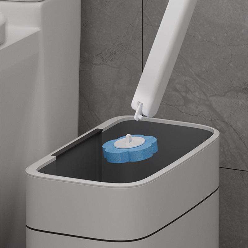 Disposable Toilet Brush Cleaner With Long Handle Bathroom Cleaning Sponge Brush With Replaceable Brush Head Toilet Accessories