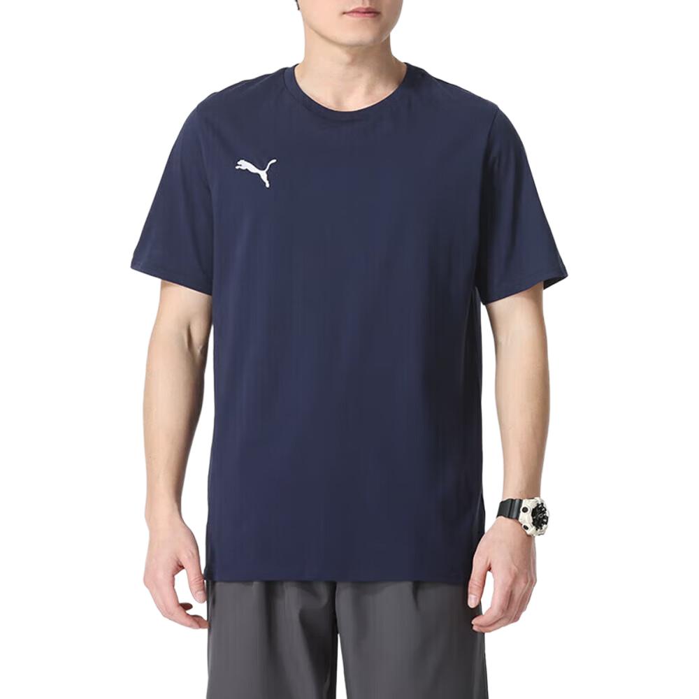Puma Comfortable Breathable Round Neck Short Sleeve T-Shirt Men Tops Blue 658615-06