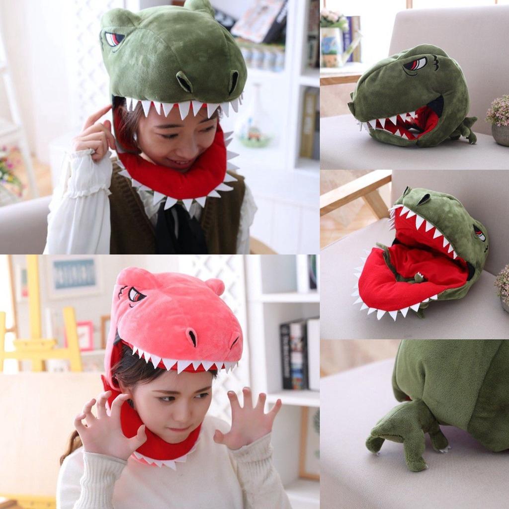 Kuscheliger Plüsch Dinosaurier Kopfbedeckung Hut Weihnachts- Geburtstagsgeschenk für Erwachsene Kinder