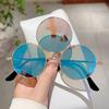 New Trendy Y2K Hip Pop Funny Shades Women Ins Brand Design Decor Sunglasses Retro Round Metal Travelling Sun Glasses