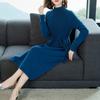 Casual Sweater Dress for Women Mid-length Turtleneck Knitted Sweater Large-sized Solid Color Pullover Long-sleeved Knitted Dress