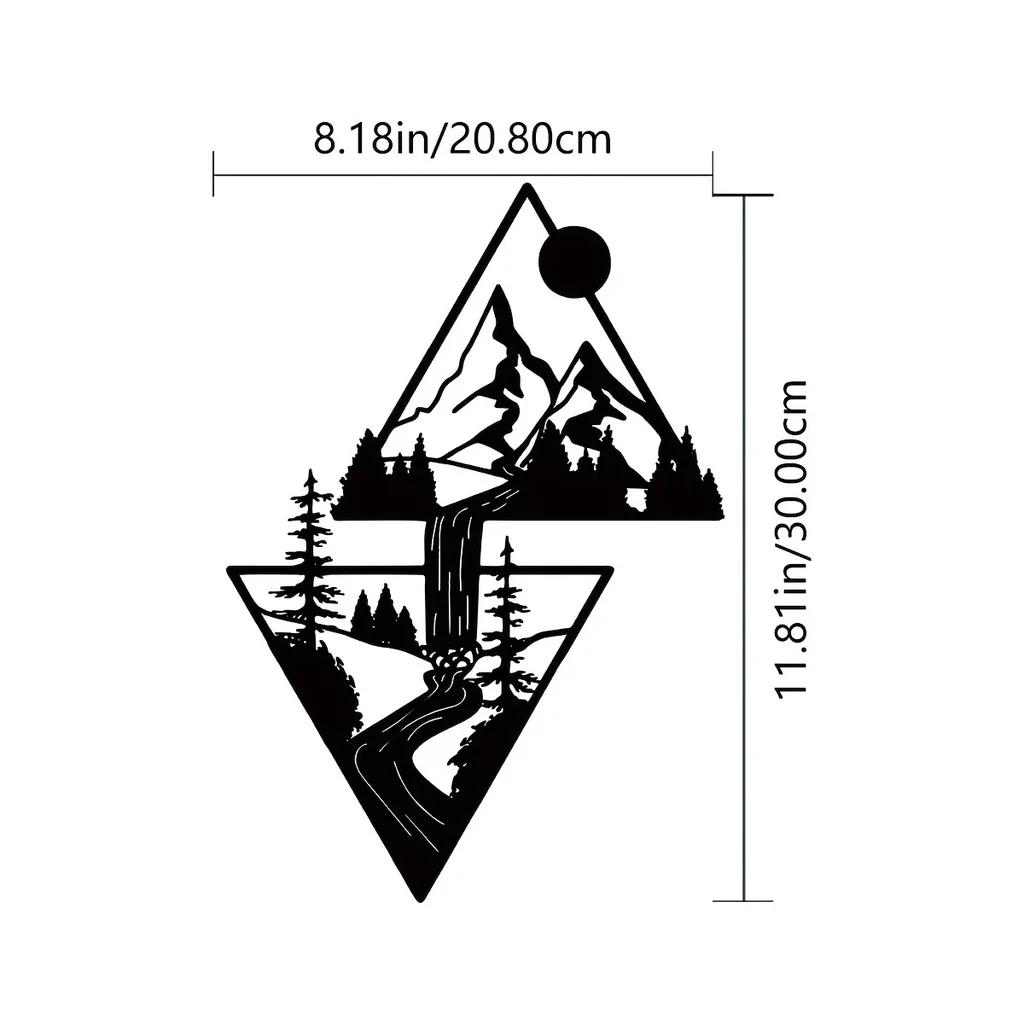 1pc Scenery Theme Decor - Stunning Wall Art Decorations, Modern and Dreamy for Bedroom, Metal Wall Hanging Sticker Mural