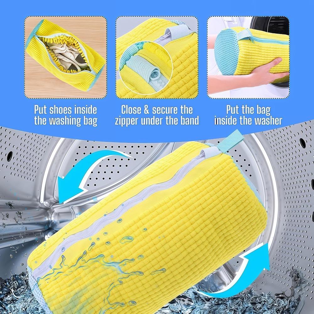 Shoe cleaning bags, reusable protective laundry bags, machine washable, water washable mesh, suitable for athletic shoes.xtz