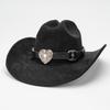 Hot Selling Suede Western Cowboy Hat, Vintage Love Belt Top Hat Party Vacation Sun Hat