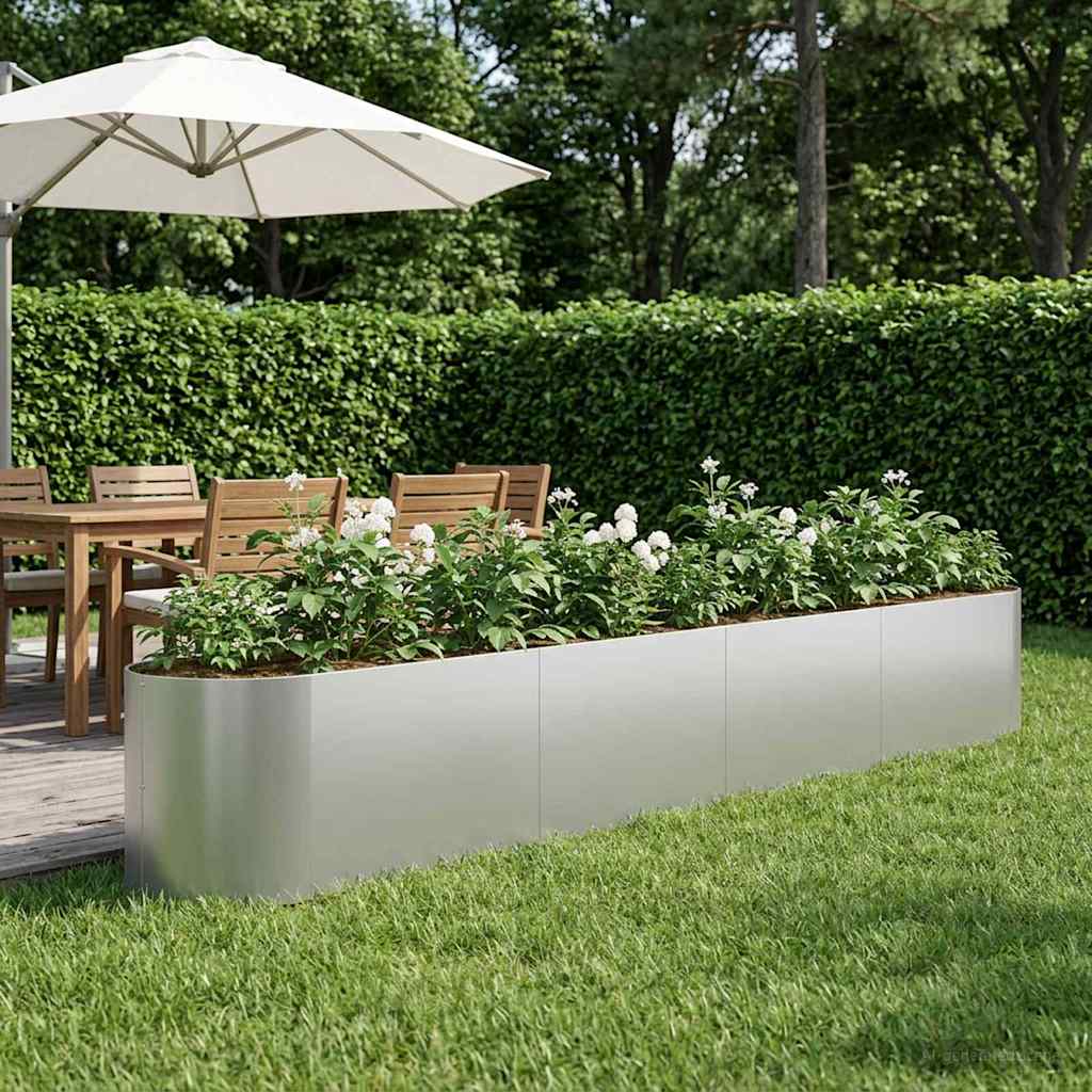 Raised Garden Bed Galvanized Steel 380 X 40 X 40 Cm Steel