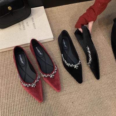 Chaussures Plates de Mode pour Femmes Printemps Automne 2025 Diamant Pointu Peu Profond Mocassins Femmes Chaussures de Luxe Dames Zapatillas Mujer