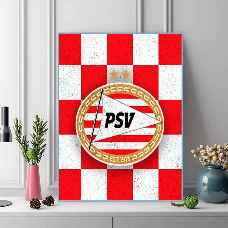 PSV Eindhoven Pattern 3pcs 100% Round Full Drill 5D DIY Diamond Painting Embroidery Cross Stitch Rhinestone Décor