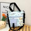 Large Capacity Nylon School Bag Girls Simple Crossbody Tote With Zipper Phone Pocket