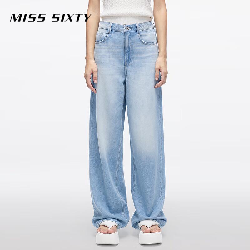 

Женские джинсы MISS SIXTY в стиле ретро с рваными деталями и широкими штанинами 28