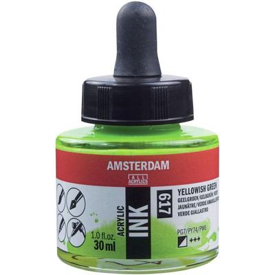 Acrylic Ink Amsterdam 30ml Yellowish Green Acrylic Ink Bottle