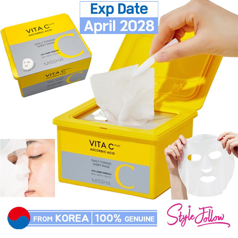 

MISSHA Vita C Plus Daily Toning Sheet Mask 350 мл (1 упаковка / 30 листів) 1pc + Sample Gifts