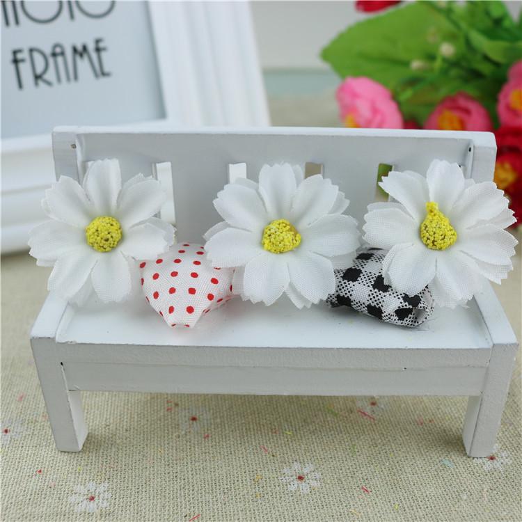 Silk and Cloth Flower Heads: Small Chrysanthemum and Sunflower Sachet Decor чистый белый
