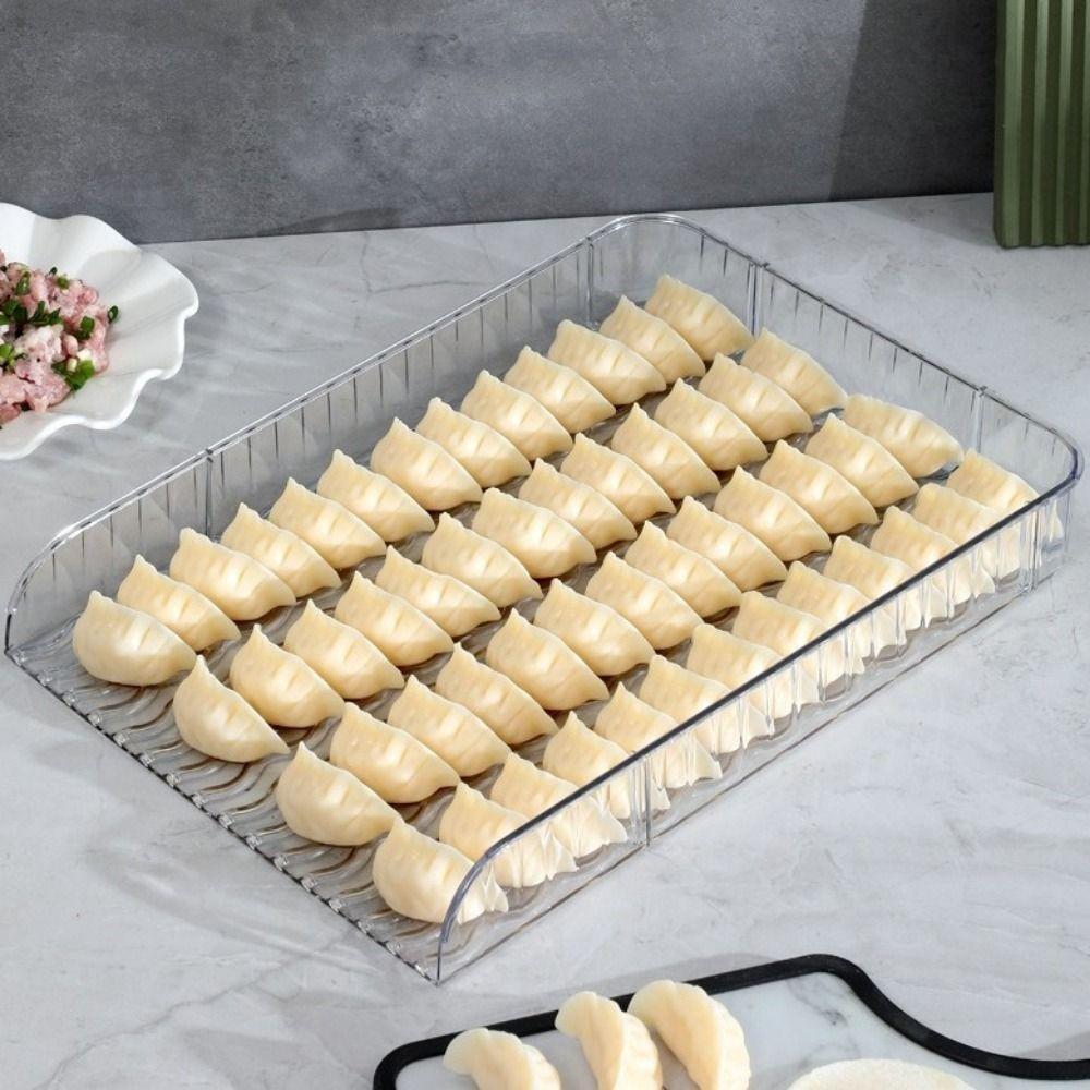 Transparente Knödelplatte Rechteckige Tiefkühlkostplatte Praktische Knödelbox für Zuhause