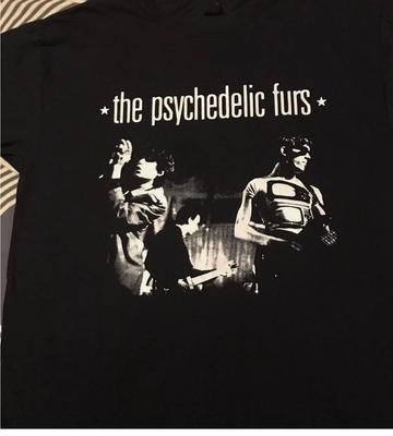 Rara Maglietta Nera a Maniche Corte della Band Psychedelic Furs Taglia Unica
