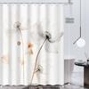 Elegant Abstract Floral Shower Curtain, Grommet Top, Unlined | All-Season Bathroom Decor | Minimalist Design